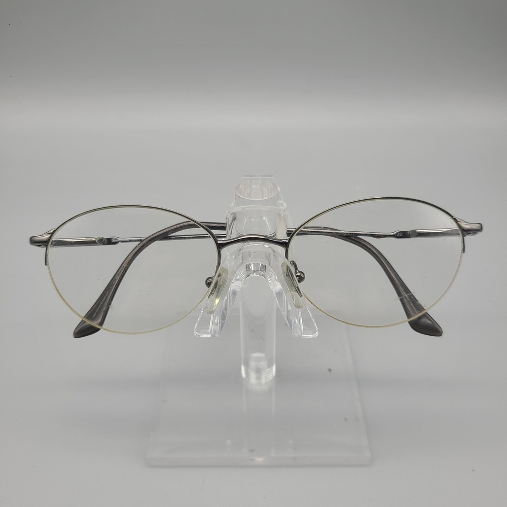 Brooks Brothers BB 211 1150 Gunmetal Grey Oval Semi Rimless Eyeglass Frames